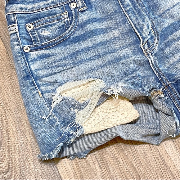 American Eagle Hi Rise Jean Shorts Distressed - Picture 2 of 6